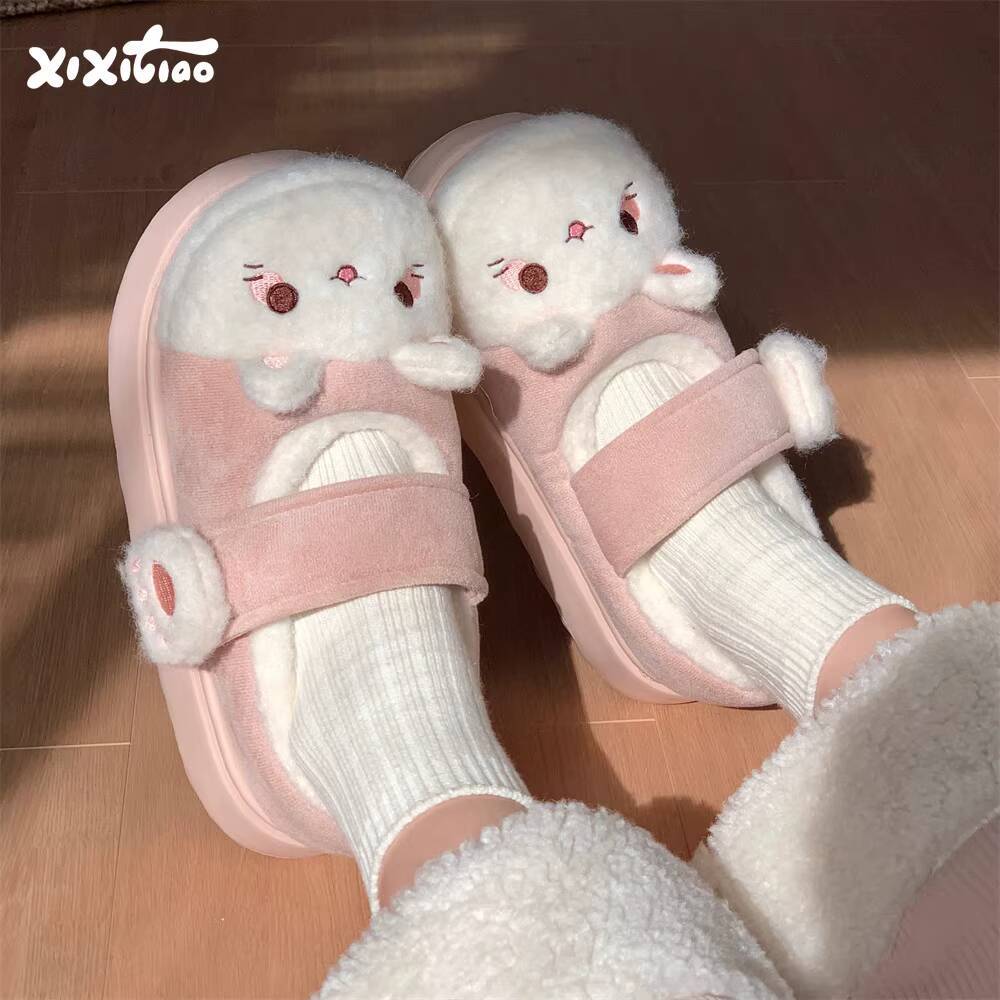 Women Shoes On Sale - Winter Home Slippers Soft Cute Cat