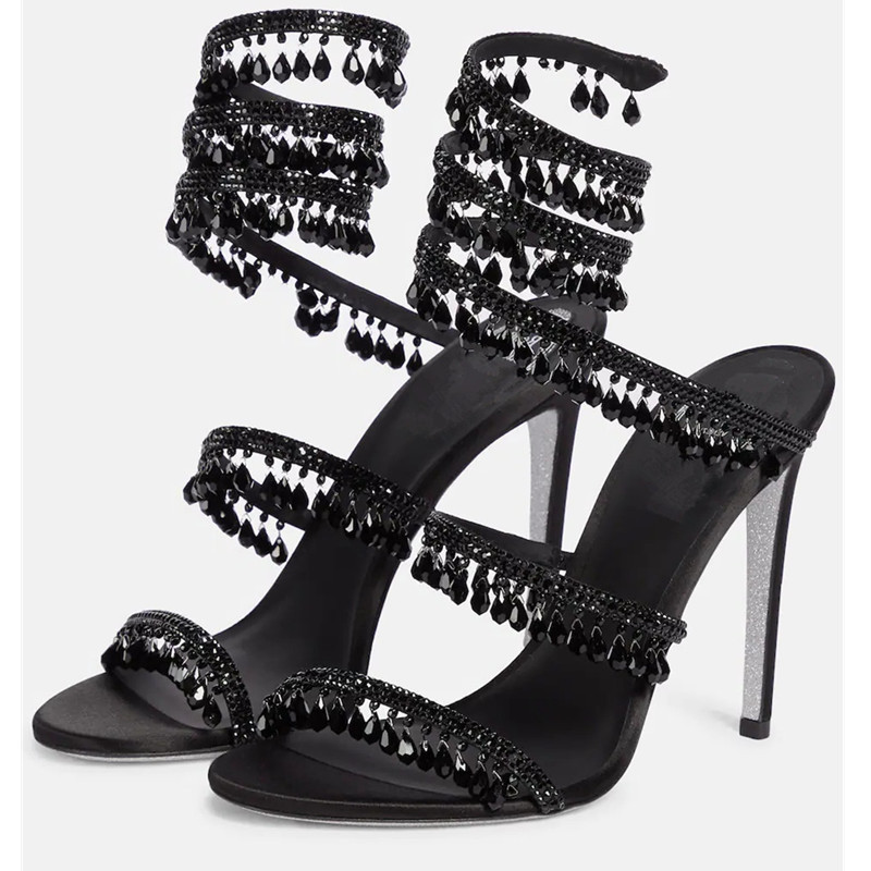 Sexy Green Crystal Fringe Stil - Rhinestone Sandal Women review and price