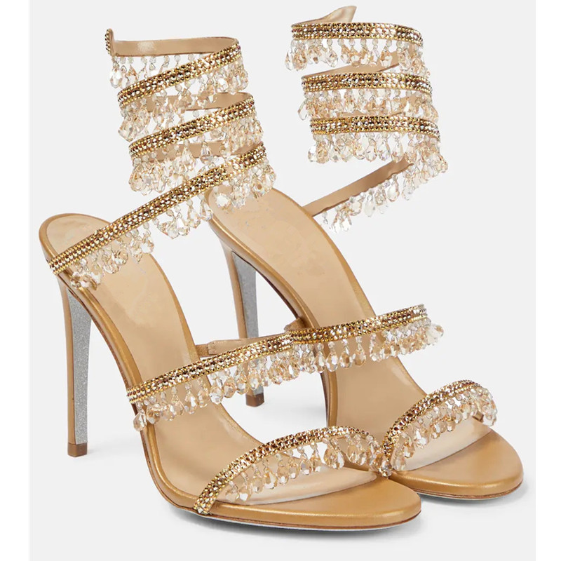 Sexy Green Crystal Fringe Stil - Rhinestone Sandal Women review and price