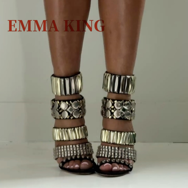 Black Embellished Ankle Strap  - Rhinestone Sandal Women review and price