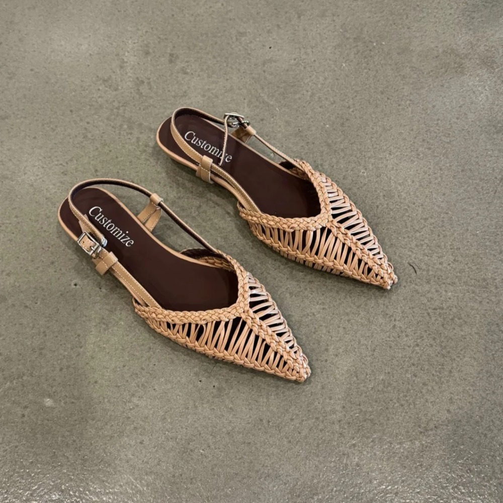 Pointed Woven Roman Style Sand - Pointed Toe Flat review and price