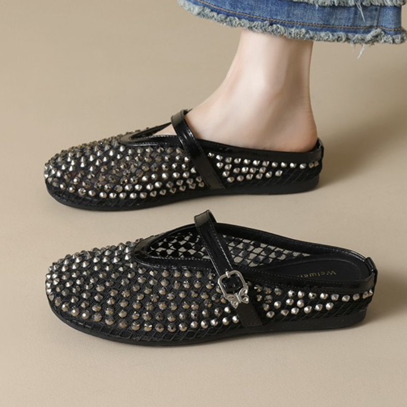 Mesh Rhinestone Brand Slippers - Rhinestone Sandal Women review and price