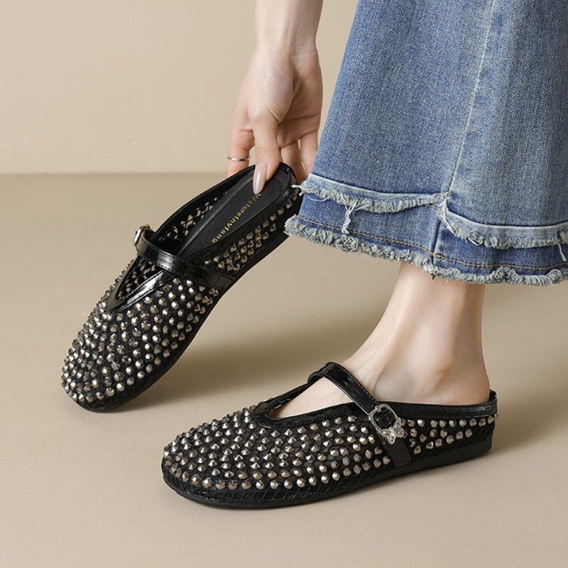 Mesh Rhinestone Brand Slippers - Rhinestone Sandal Women review and price