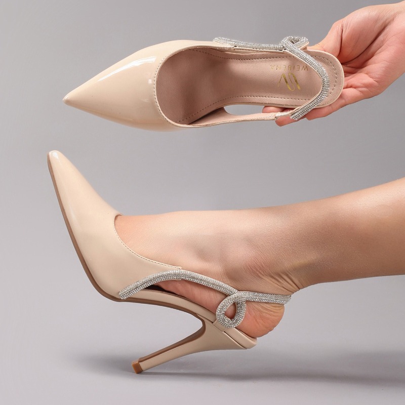 Sexy Patent Leather Pointed To - Rhinestone Sandal Women review and price