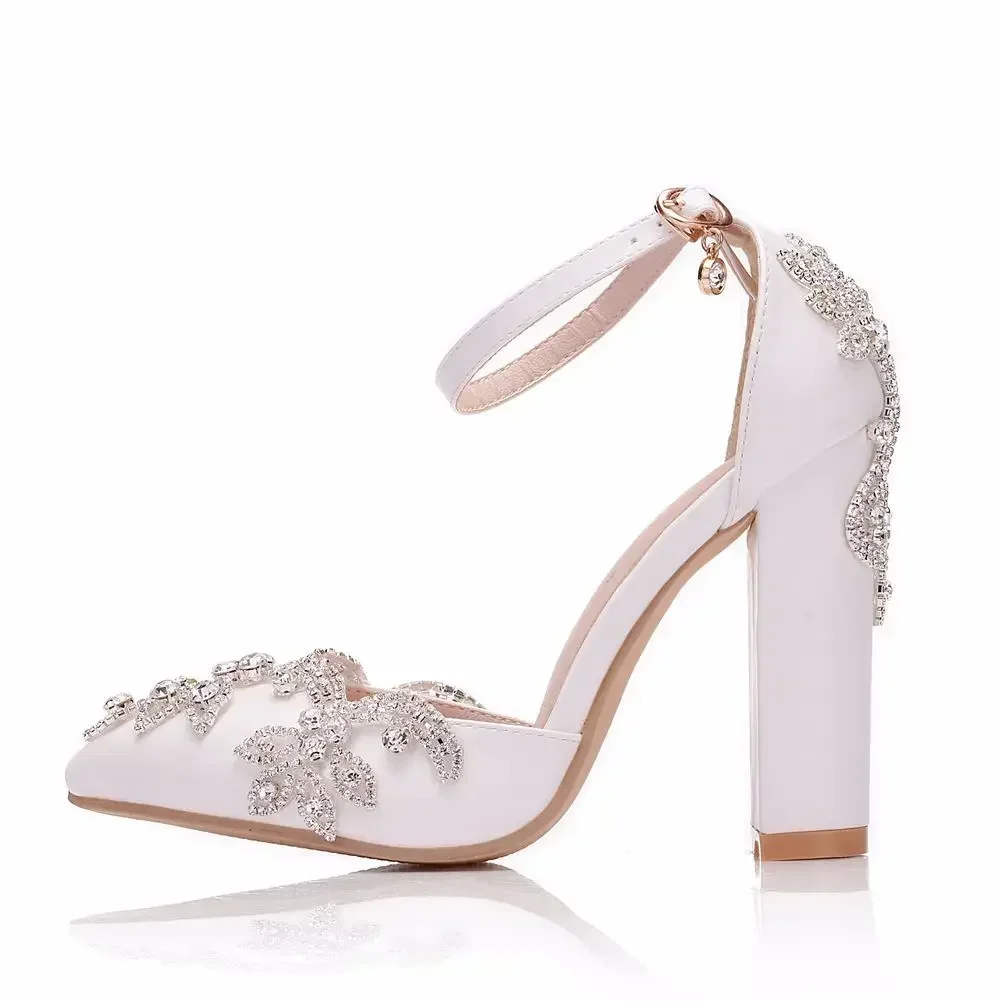 2026 Thick Heel Pointed Toe Sh - Rhinestone Sandal Women review and price
