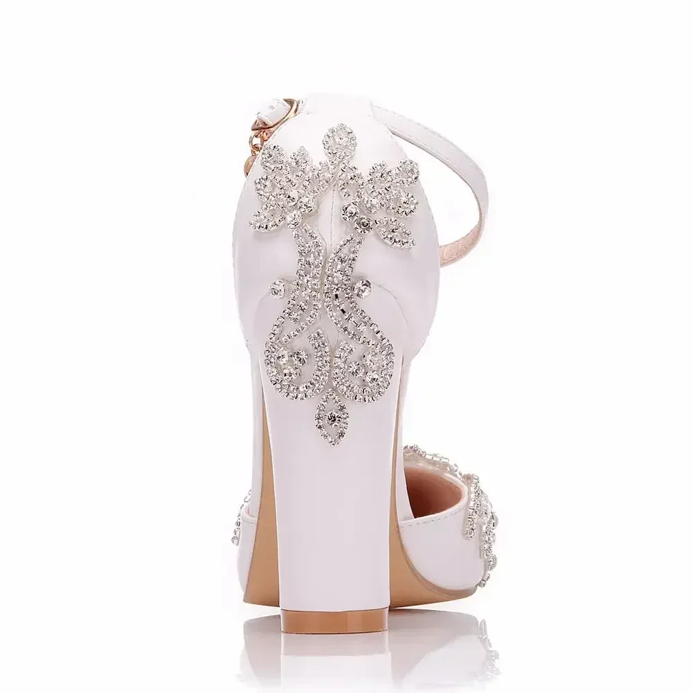 2026 Thick Heel Pointed Toe Sh - Rhinestone Sandal Women review and price