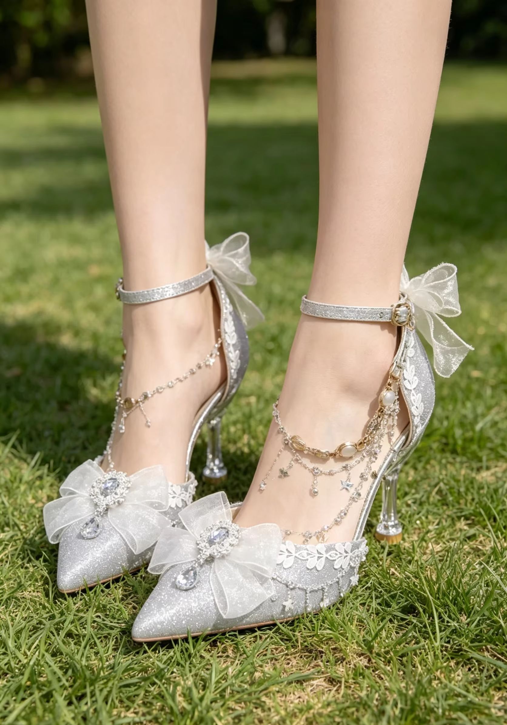 Silver Glitter Wedding Bridal  - Rhinestone Sandal Women review and price