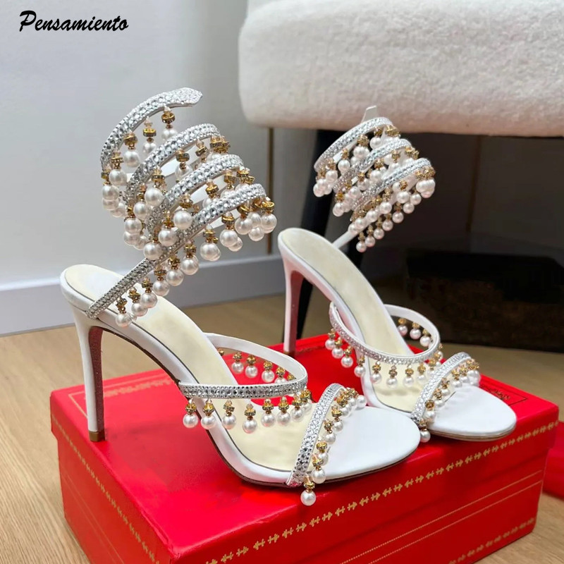 Luxury Rhinestones Pearls Tass - Rhinestone Sandal Women review and price