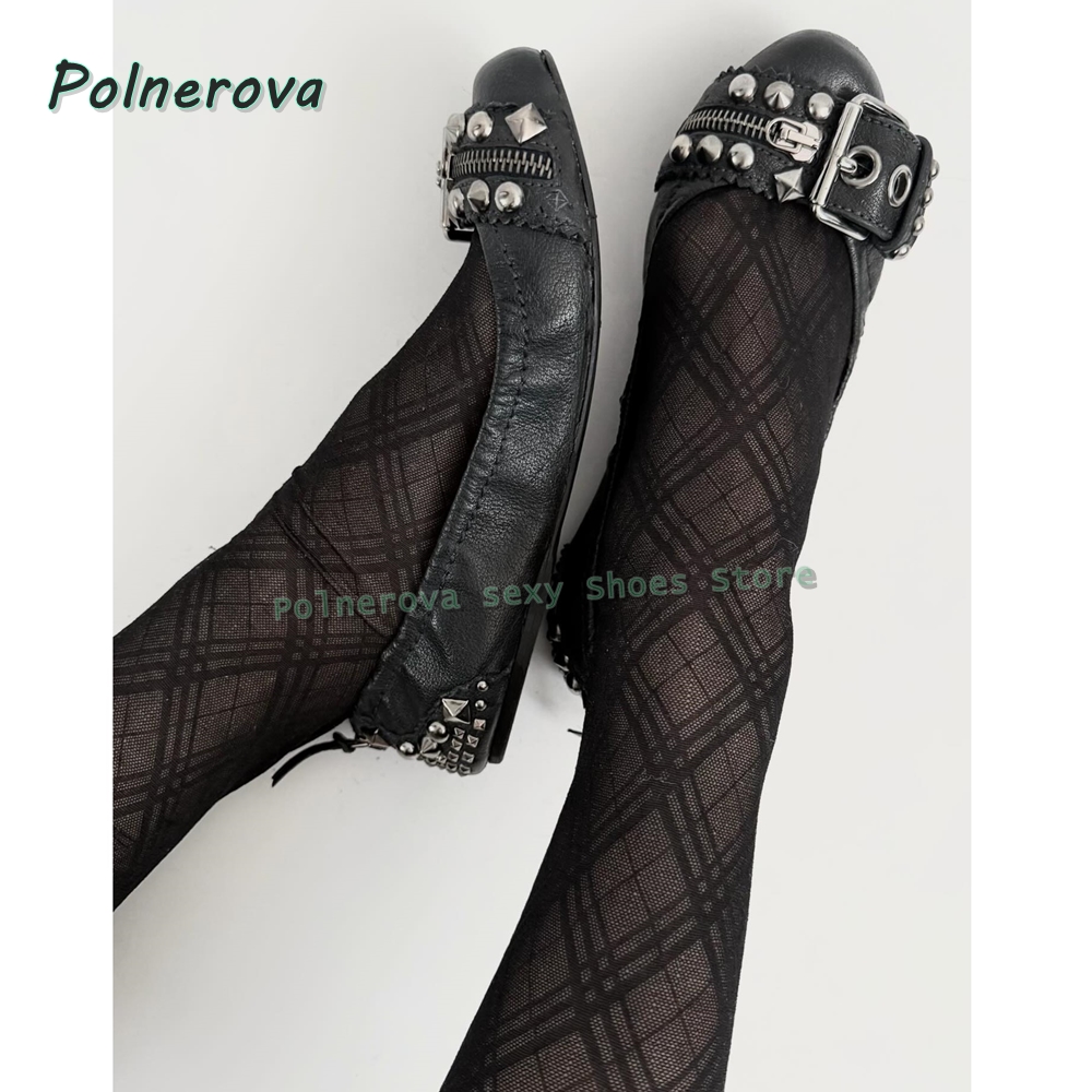 Rivet Belt Buckle Mary Jane Sh - Pointed Toe Flat review and price