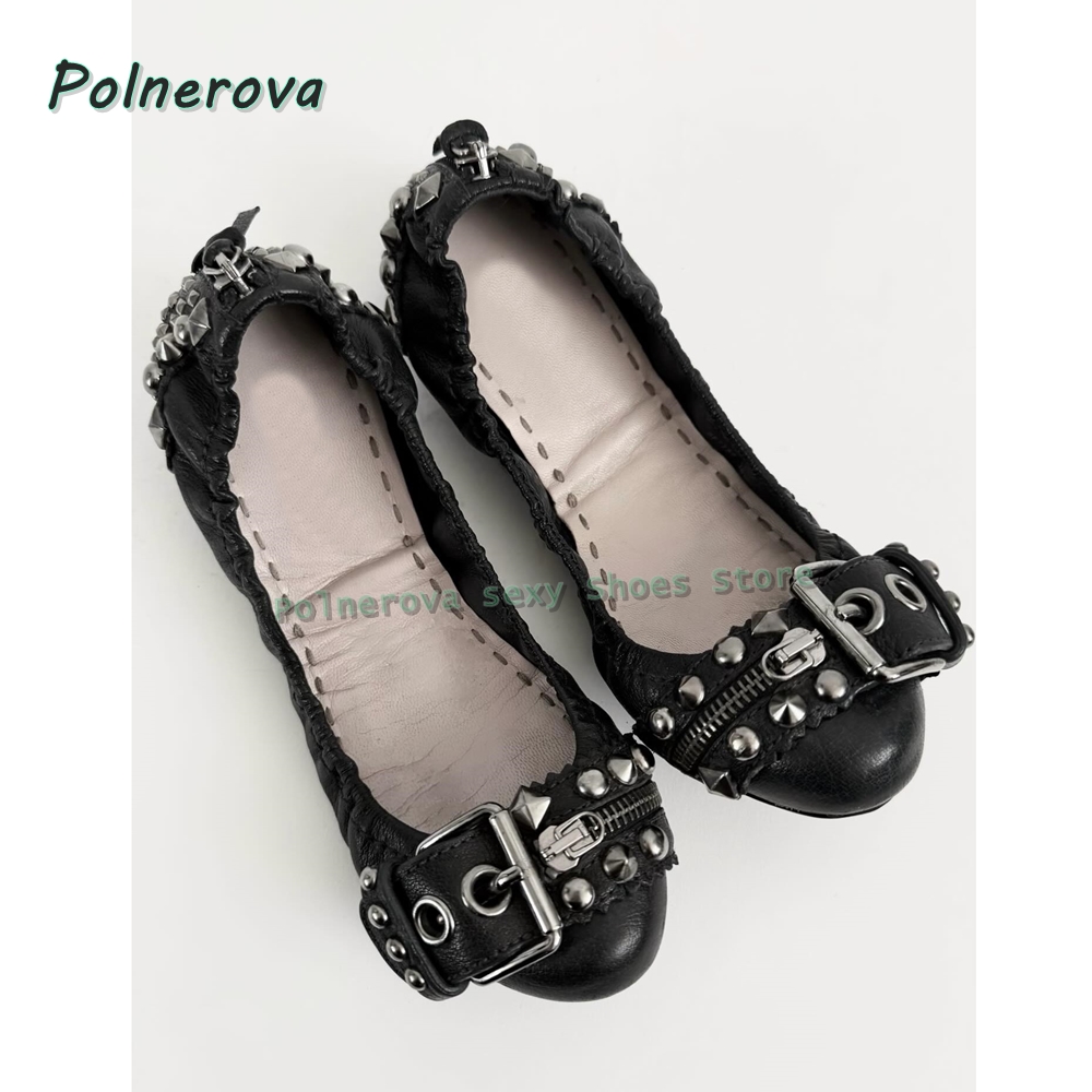 Rivet Belt Buckle Mary Jane Sh - Pointed Toe Flat review and price