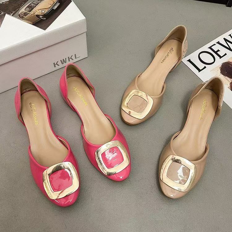 Fashion Square Buckle Hollow F - Pointed Toe Flat review and price