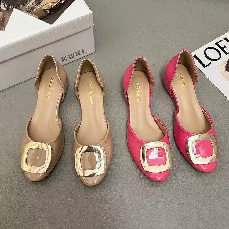 Fashion Square Buckle Hollow F - Pointed Toe Flat review and price