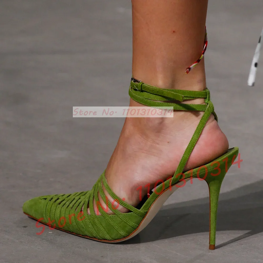 Green Vegan Suede Strappy Sand - Women'S Shoes Vegan review and price